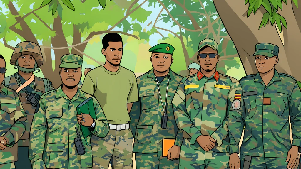 A flat vector illustration of a joint military command post featuring maps and communication equipment.
