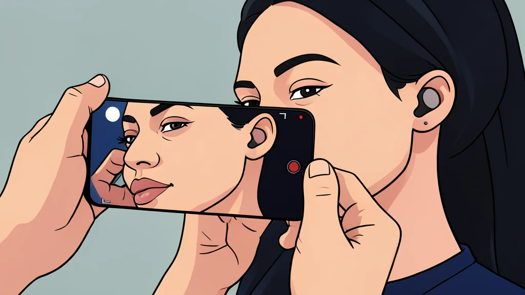 A flat-vector illustration showing a cross-section of a smartphone with a sensor unit glowing beneath the screen and another unit on the back, connected by light beams.