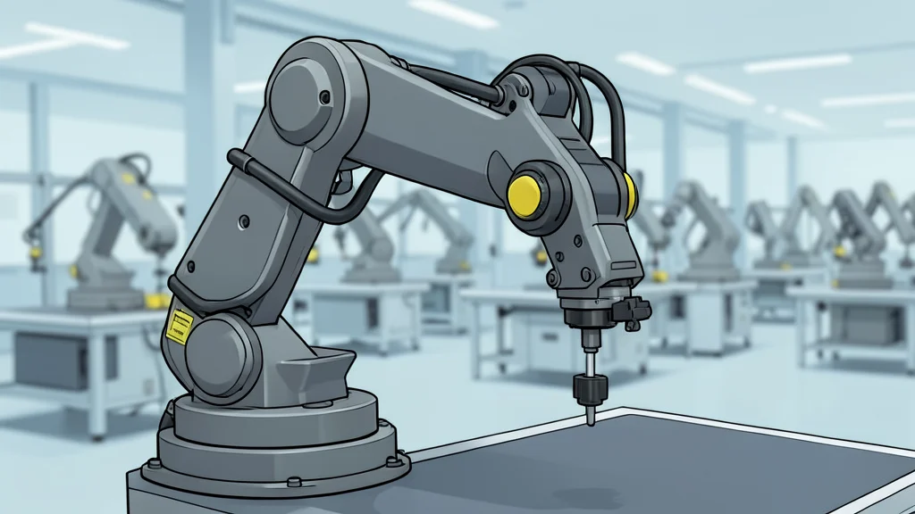 A modern industrial factory floor with heavy machinery and steel beams