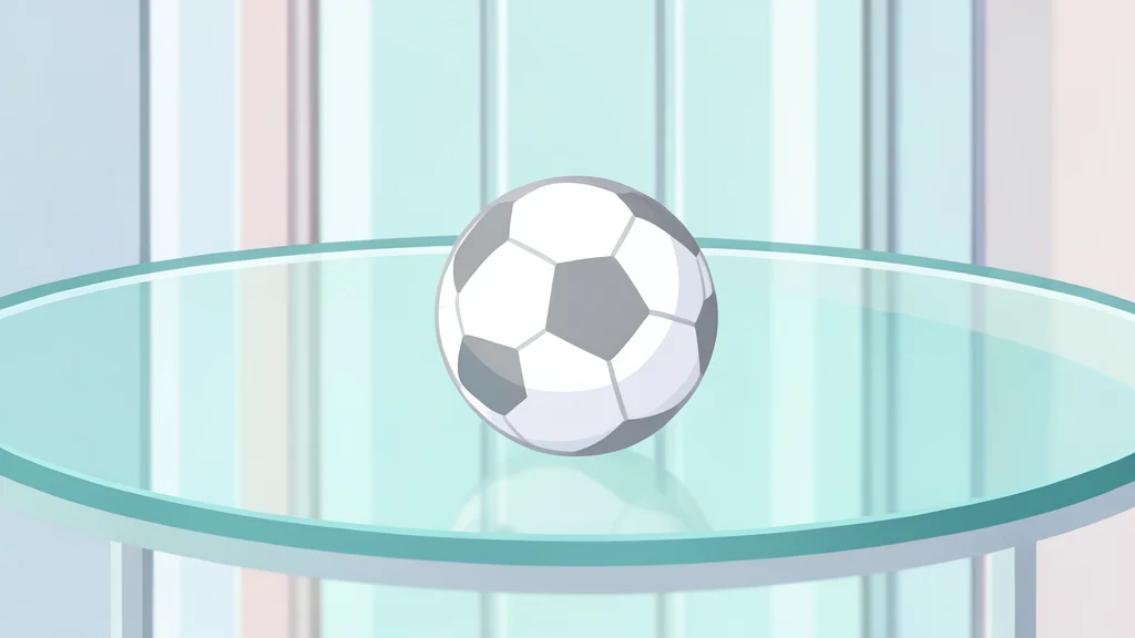 A curved table with a soccer ball resting on its surface