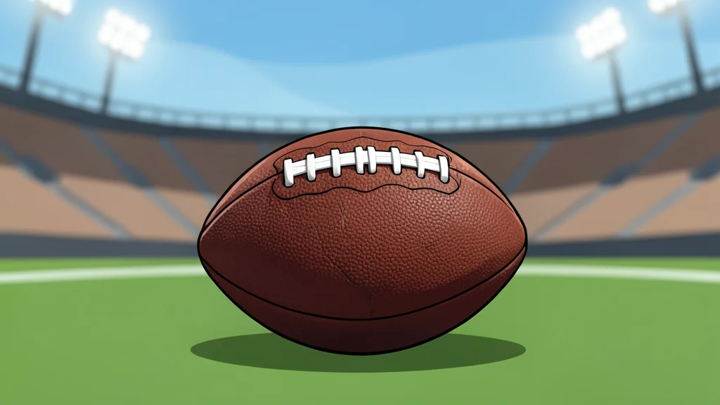 A green football field with white yard lines stretching into the distance under stadium lights.