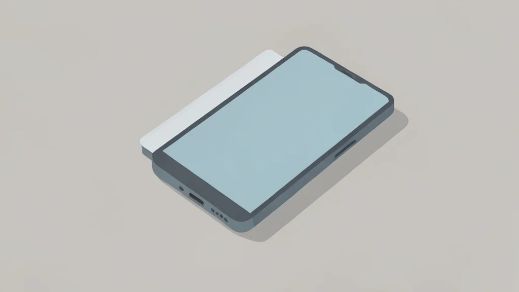 A sleek, thin smartphone with a flexible screen folded in half, resting on a smooth surface