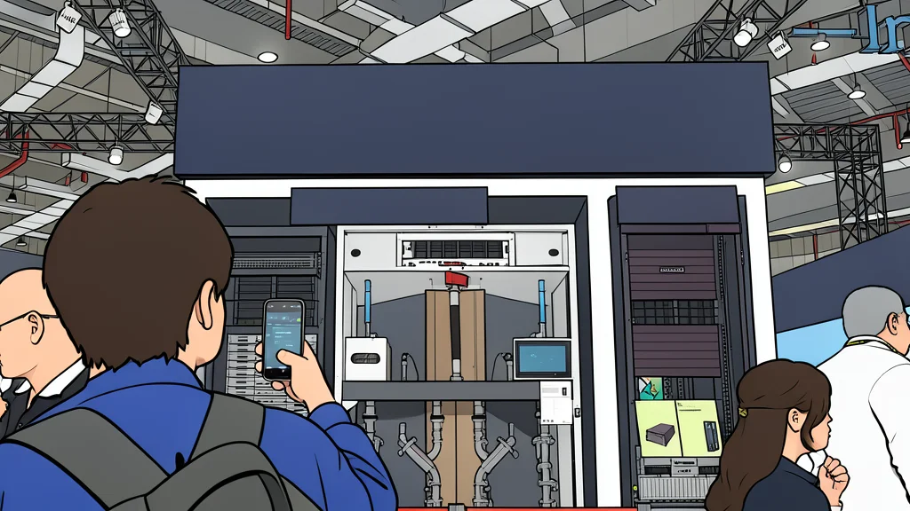 A dense rack of server hardware with glowing indicator lights and complex cabling