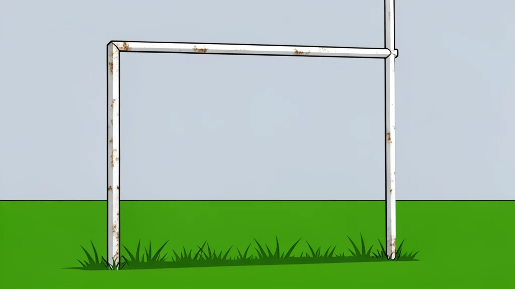A large, empty stadium with green grass and white yard lines under a clear sky