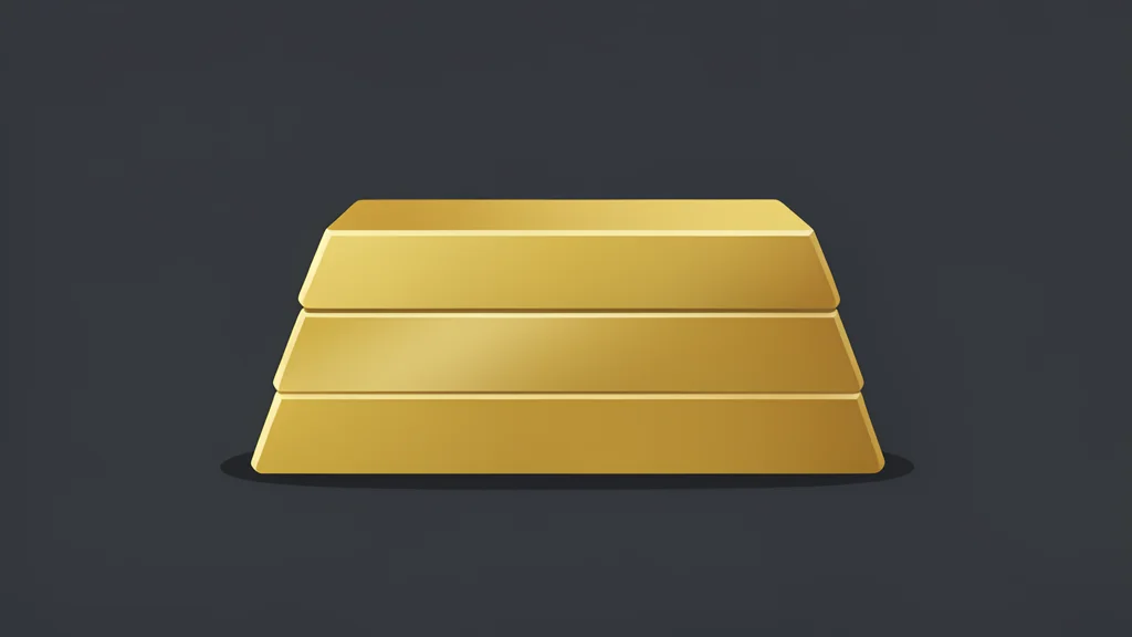 A stack of polished gold bars resting on a dark surface