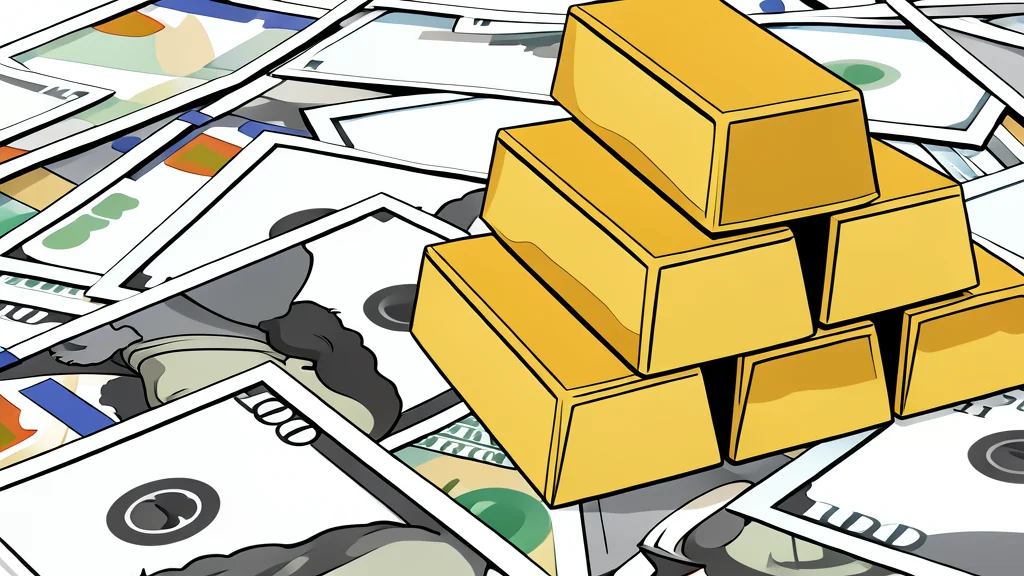 A stack of shiny gold bars on a dark surface