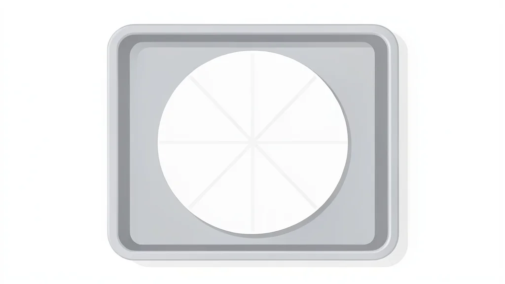 A clean, white silicon wafer resting on a metal tray in a sterile laboratory environment