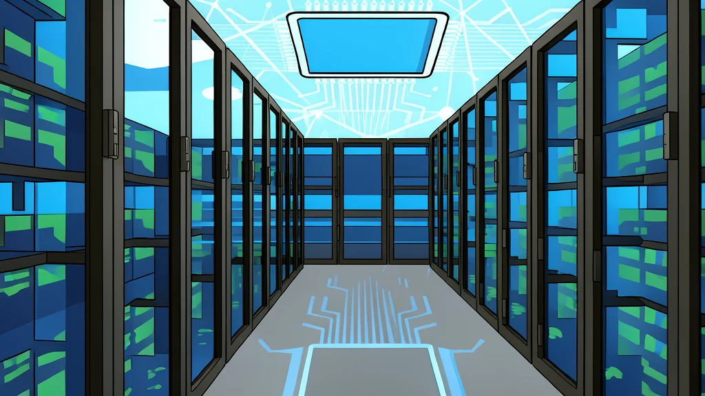 A dense bundle of fiber optic cables and network switches inside a server rack