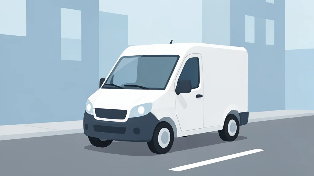 A small, boxy electric delivery vehicle parked on a city street