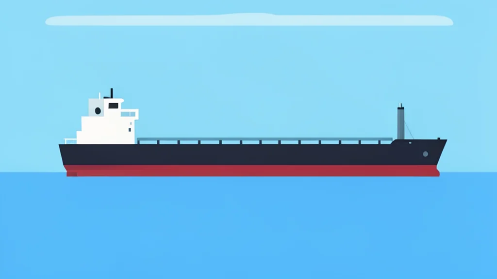 A large ocean-going tanker ship floating on calm blue water