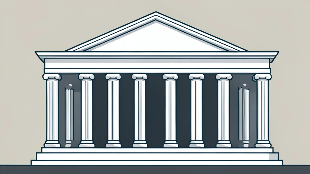 A large, ornate marble building with tall columns and a pediment, symbolizing a central bank or government institution.