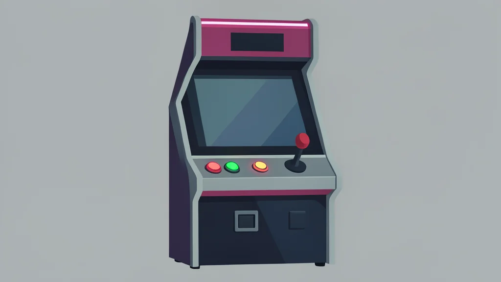 A vintage arcade cabinet with glowing buttons and a joystick