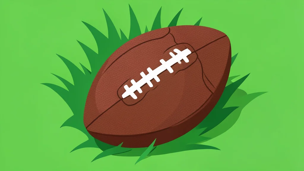 A green and white striped football helmet resting on a grass field