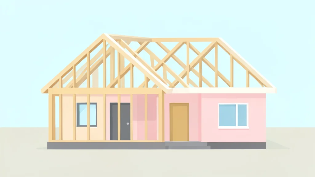 A modern single-family house under construction with a wooden frame structure