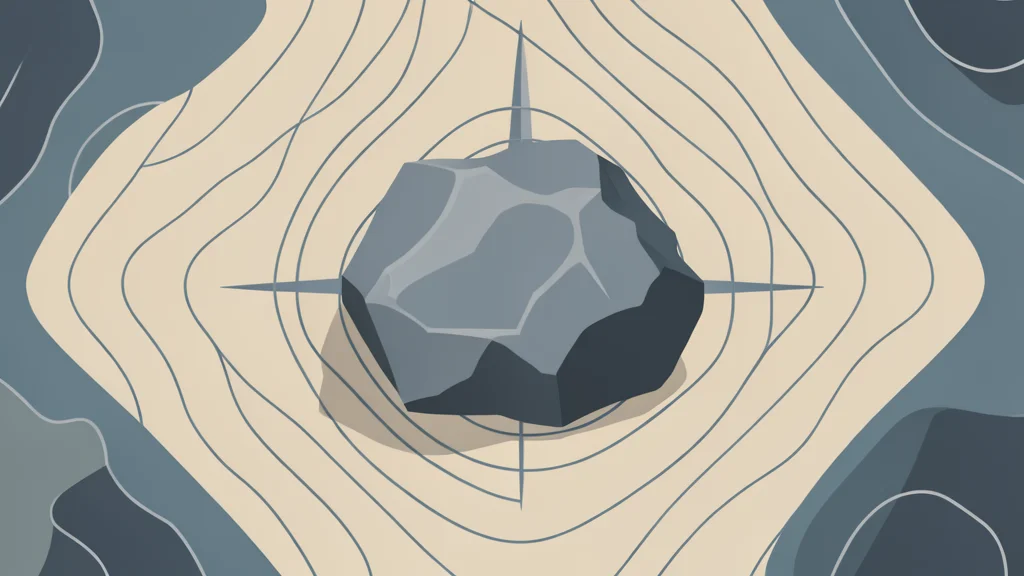 A raw tungsten ore sample resting on a geological survey map