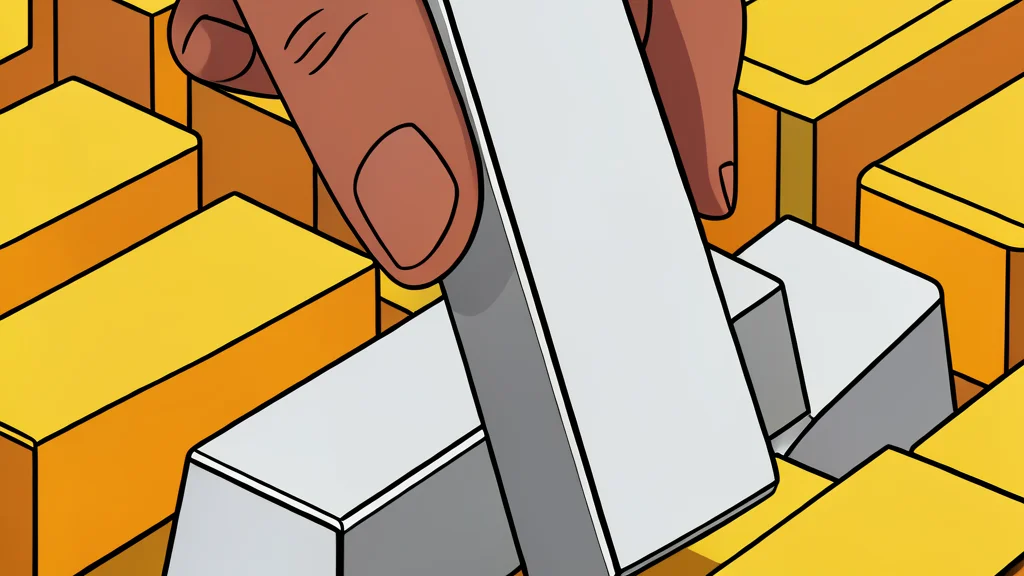 A stack of shiny gold bars and a silver ingot resting on a dark surface