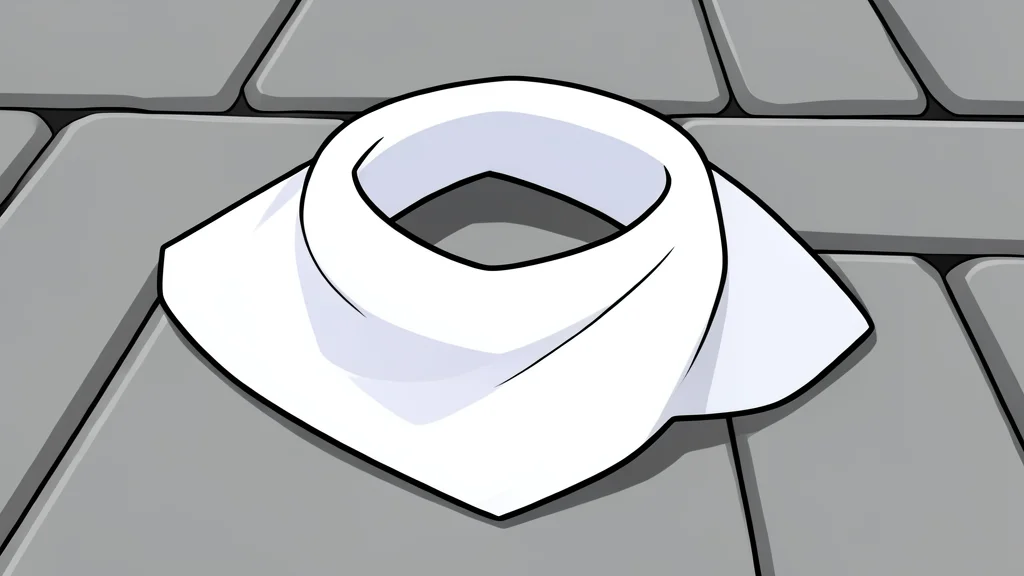 A single white headscarf lying on a stone pavement