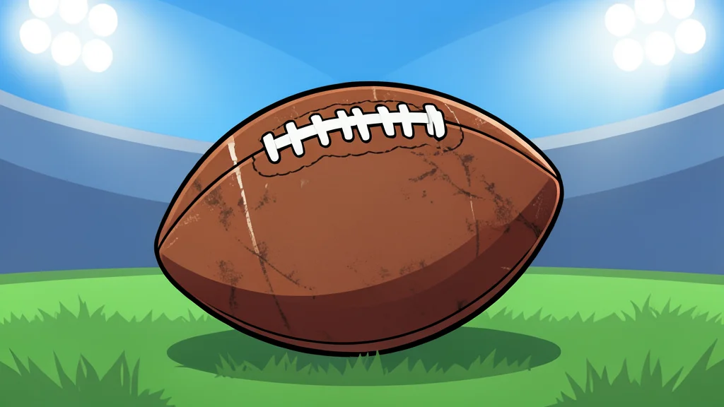 A green football field with white yard lines and goalposts in the distance