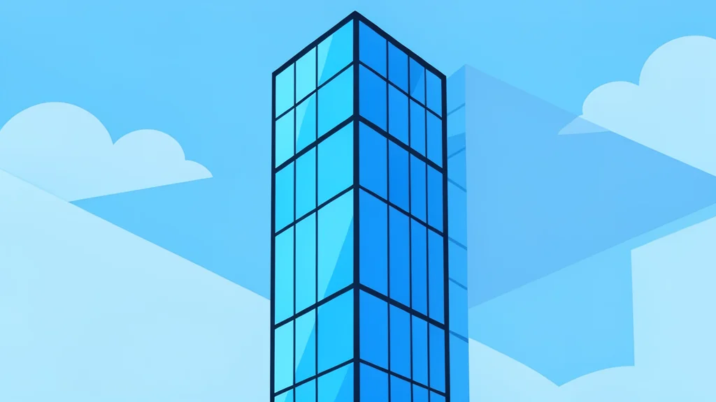 A modern glass skyscraper reflecting the sky