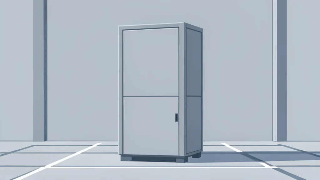 A large, industrial fuel cell unit standing in a warehouse
