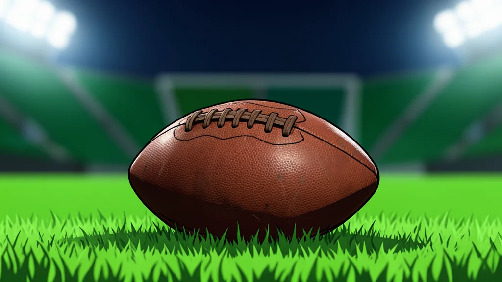 A football helmet resting on green grass