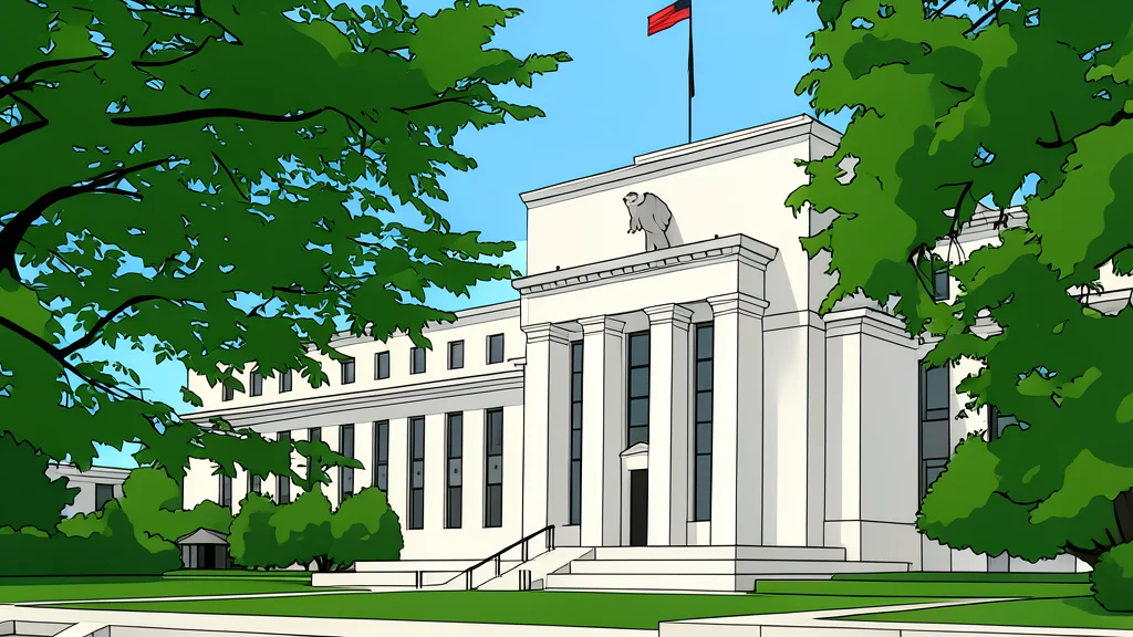 A large, classical stone building with columns and a dome, representing a central bank headquarters.
