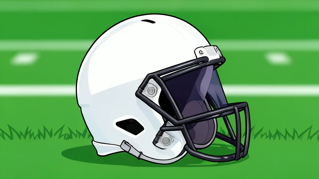 A green football resting on a grass field