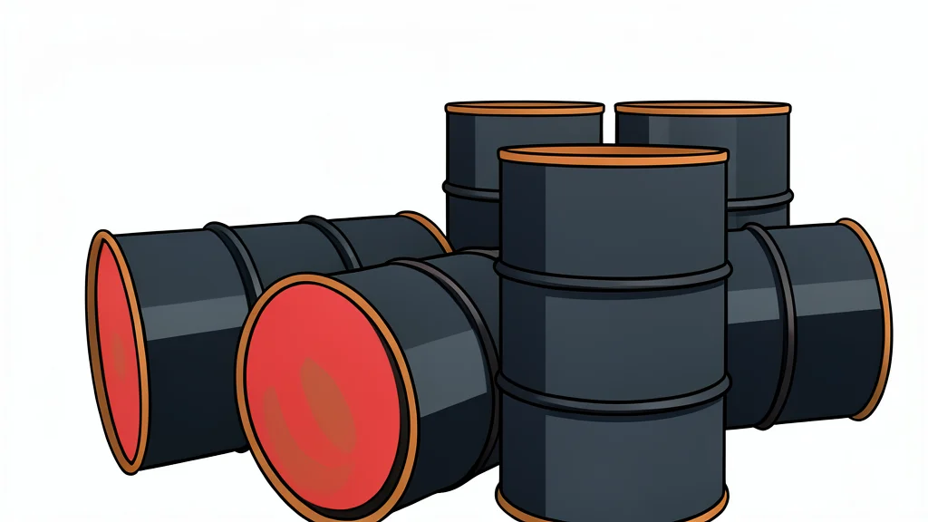 A cluster of large, cylindrical steel storage tanks standing in an open industrial yard under a clear sky.