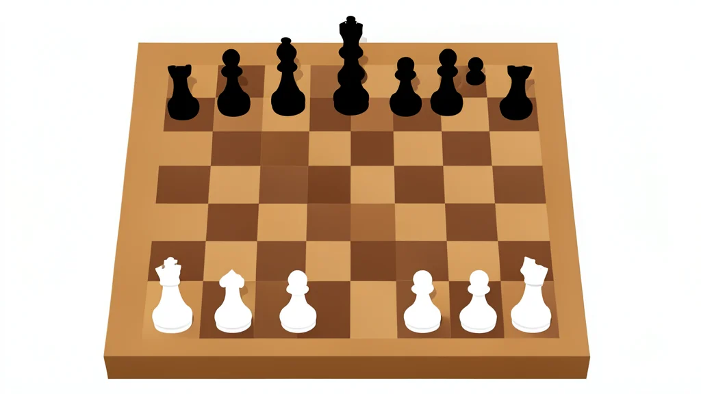 A chessboard with pieces arranged in a strategic formation