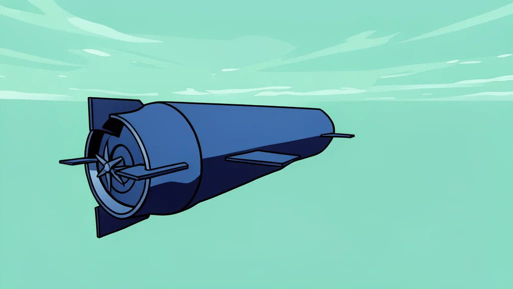 A sleek, dark autonomous underwater vehicle resting on a rocky seabed