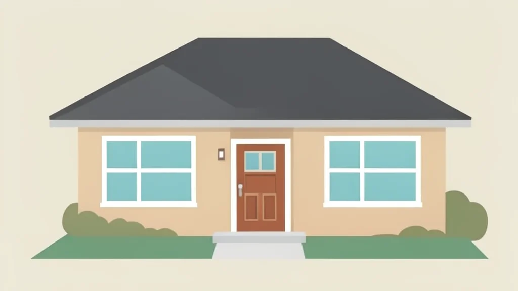 A suburban house exterior with a front door and windows