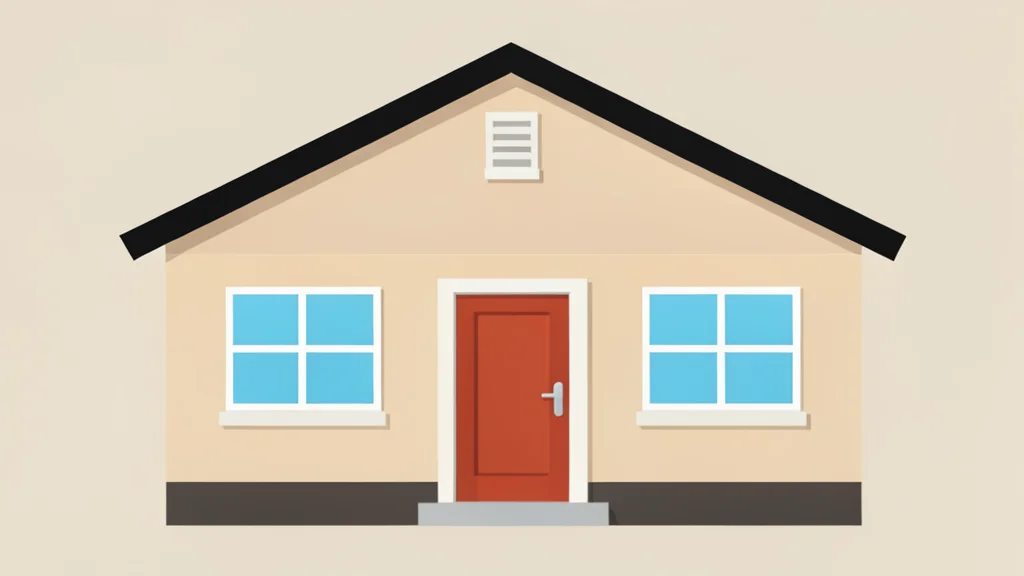 A suburban house exterior with a front door and windows