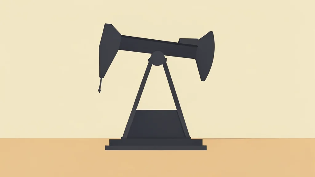 An oil pumpjack silhouette against a desert horizon
