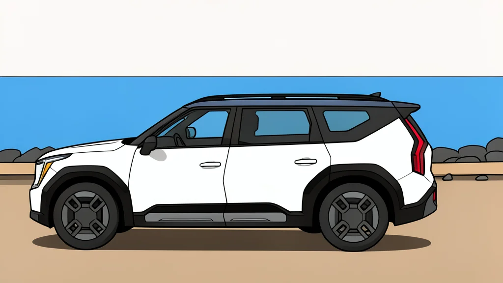 A modern electric SUV parked on a quiet suburban street