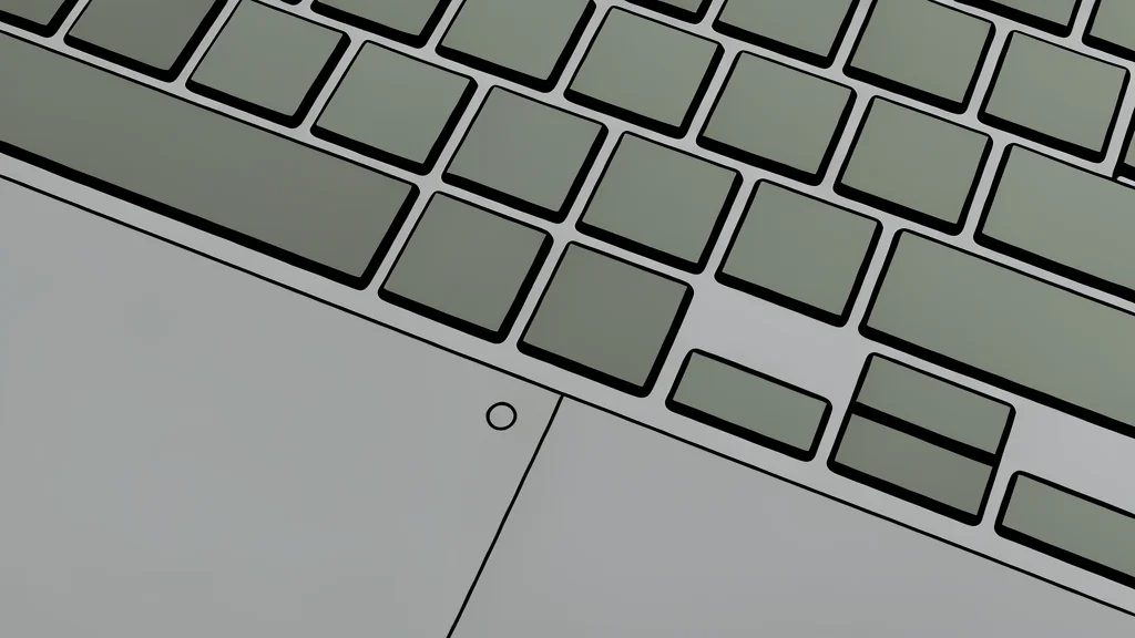 A flat vector illustration of a laptop keyboard with one central key highlighted in a distinct color.