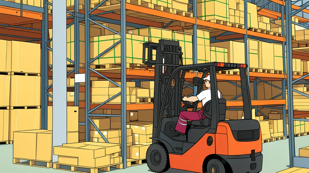 A metal shelving unit in a warehouse filled with organized boxes of industrial hardware
