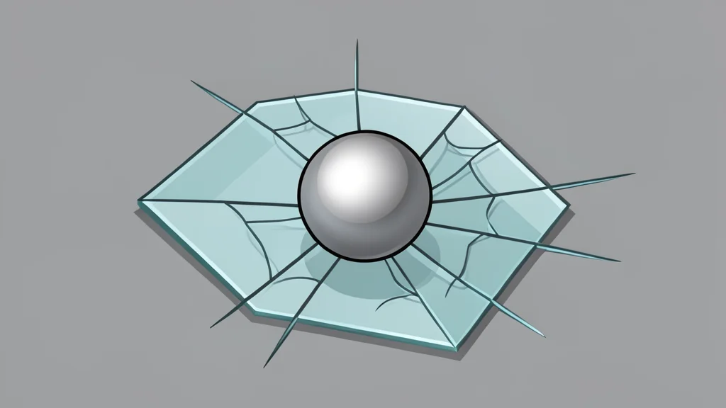 A digital coin resting on a cracked glass surface