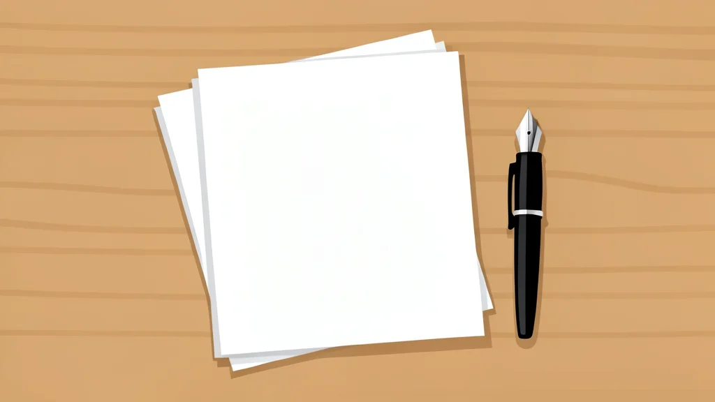 A stack of paper documents and a fountain pen on a wooden desk