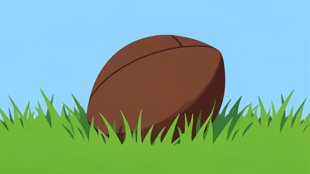 A football resting on the green grass of a stadium field