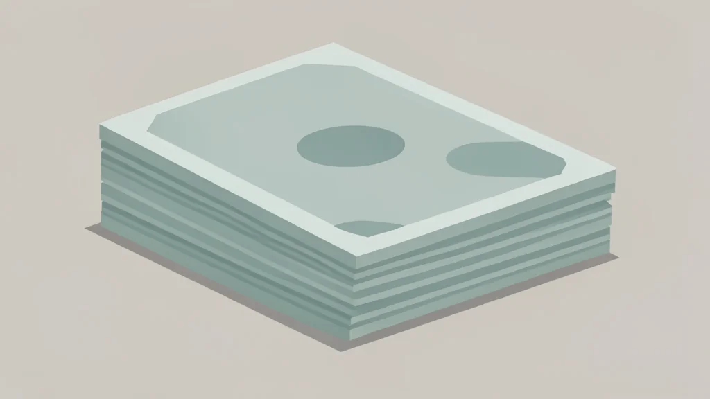 A neat stack of paper currency bills on a plain surface