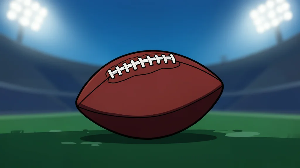 A green grass football field with white yard lines stretching into the distance under stadium lights.