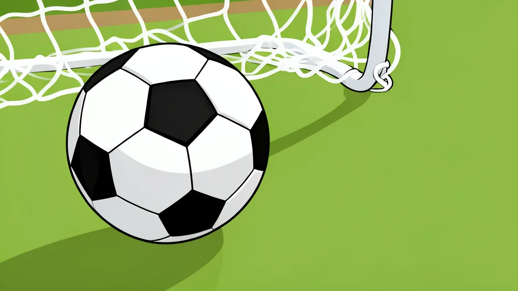 A green grass soccer pitch with white boundary lines and a goal net in the distance