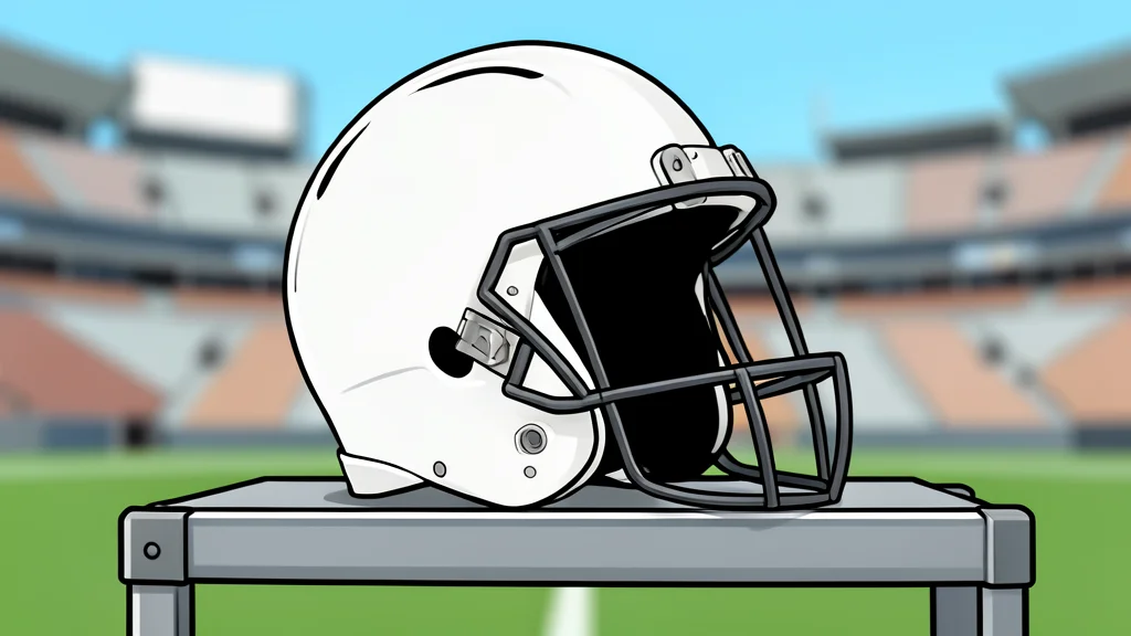 A single American football resting on green grass