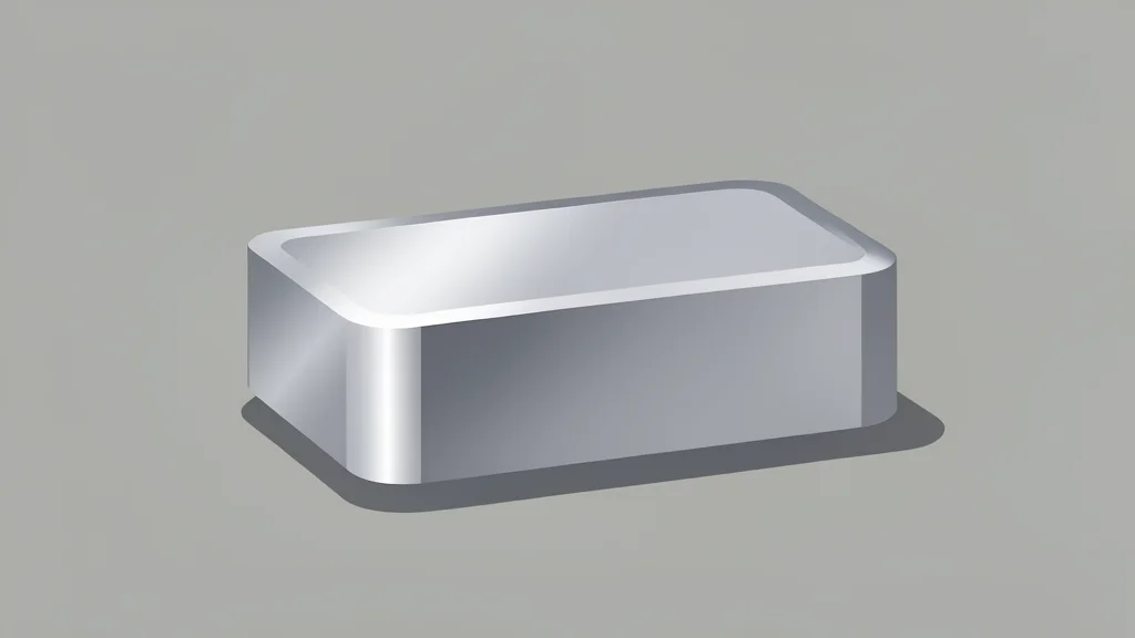 A close-up of a polished, metallic ingot with a smooth, reflective surface
