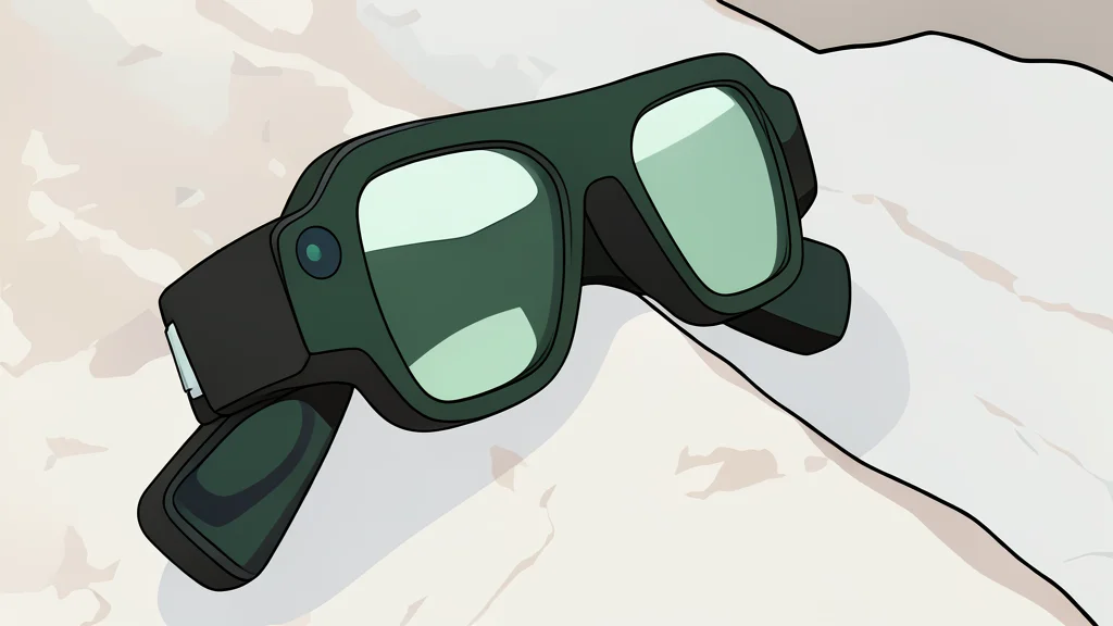A pair of thick-framed eyeglasses resting on a wooden table