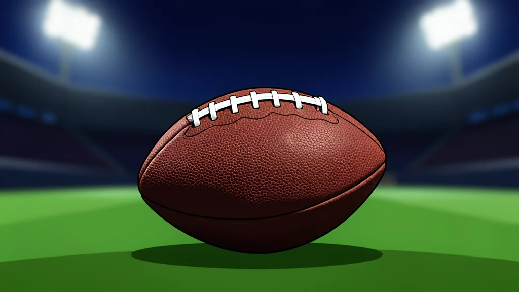 A football field with yard lines and goalposts under stadium lights