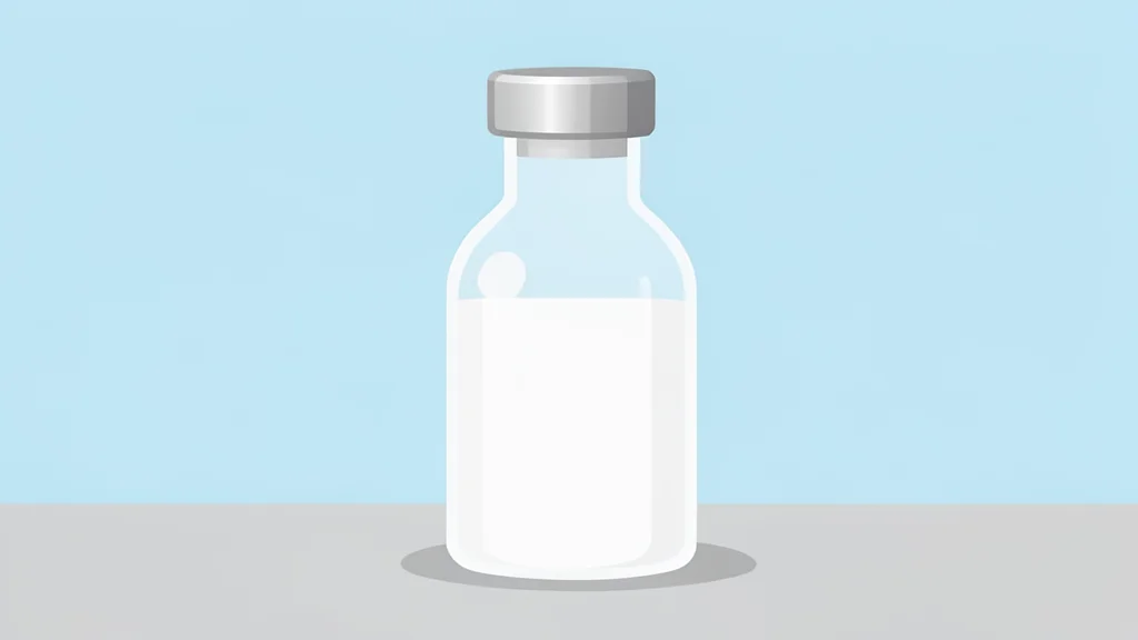 A sterile white laboratory glass vial with a metal cap sitting on a clean surface