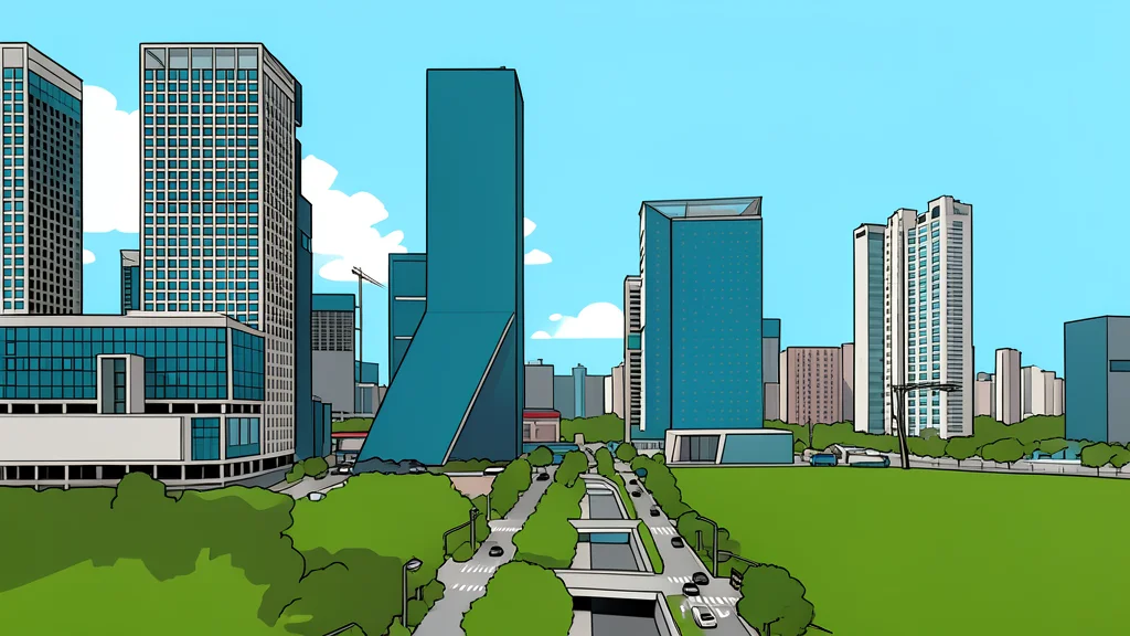 A row of unfinished concrete apartment buildings under construction with cranes in the background