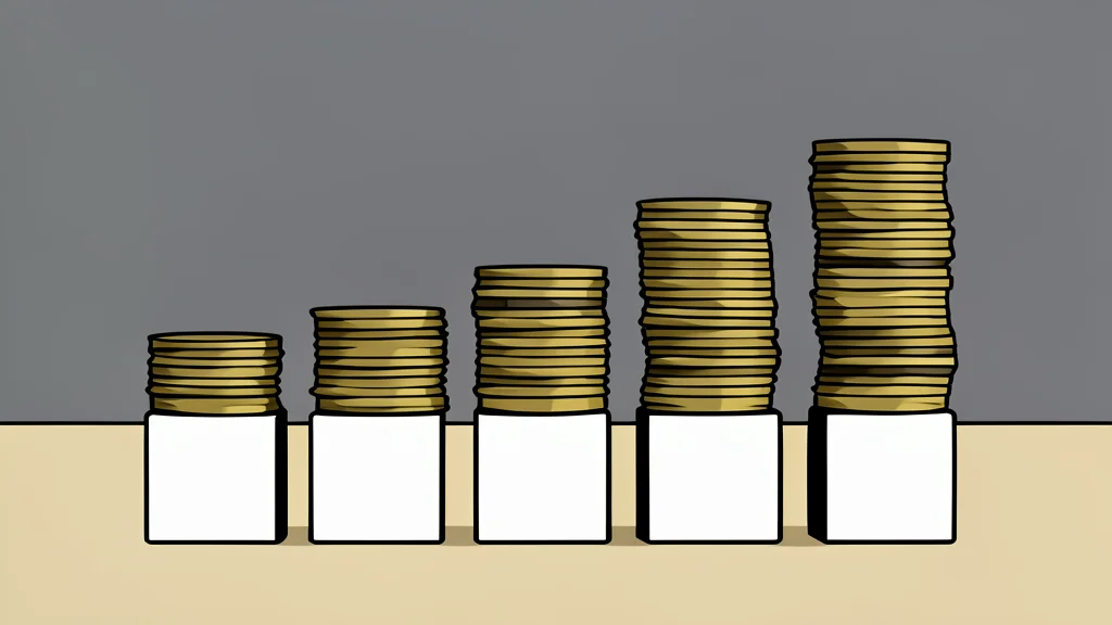 A stack of physical currency notes and a government building facade