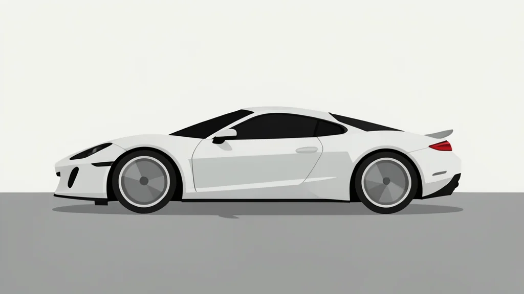 A sleek, low-profile sports car silhouette parked on a smooth, empty asphalt surface